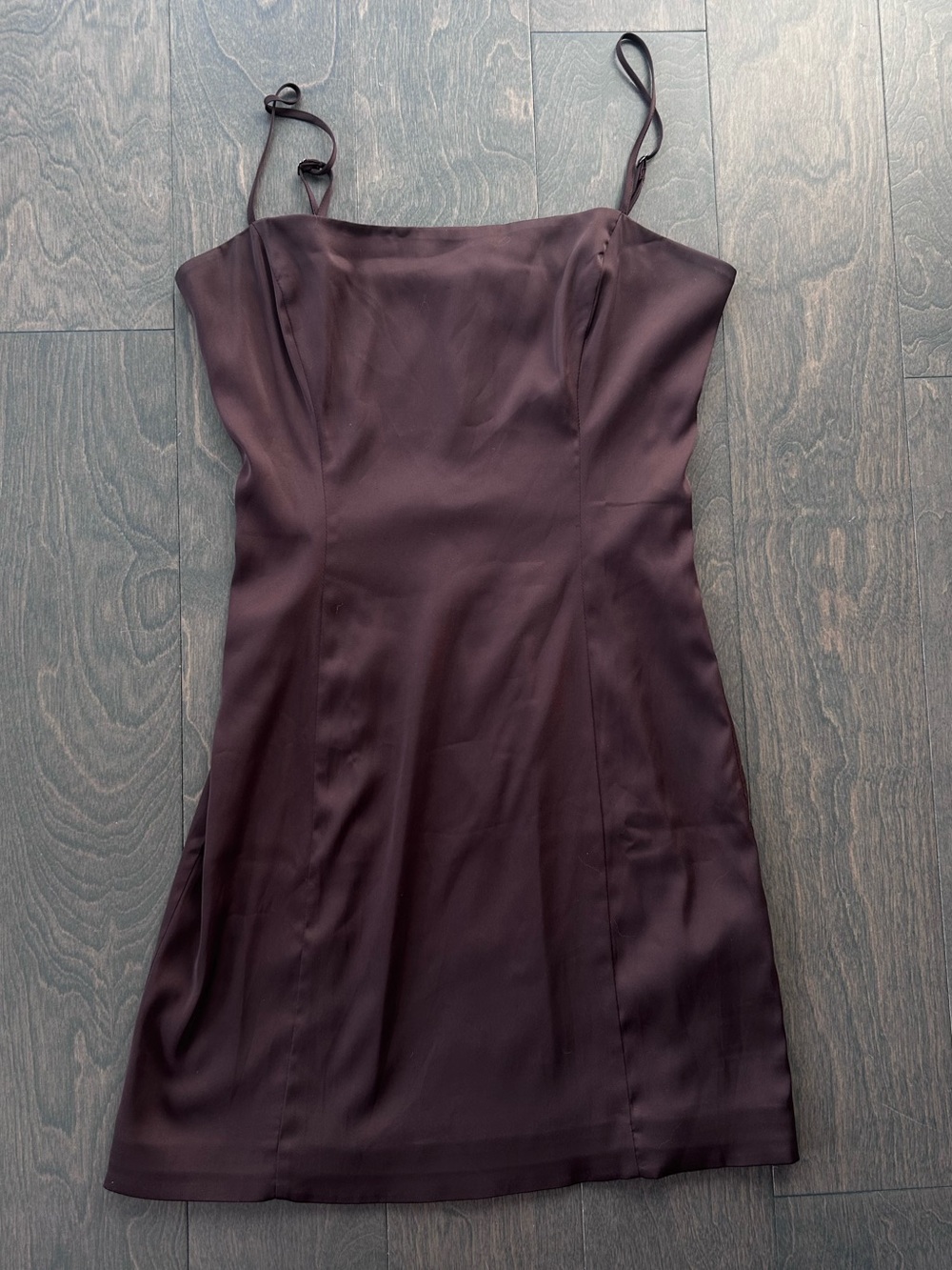 Sunday Best Chocolate Brown Satin Mini Slip Dress Size 4